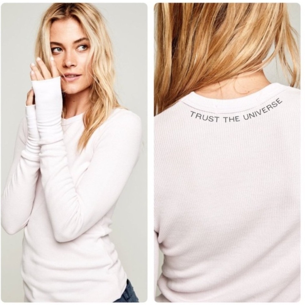 Spiritual Gangster Trust the Universe Thermal Top Long Sleeve Shirt Ballet Pink